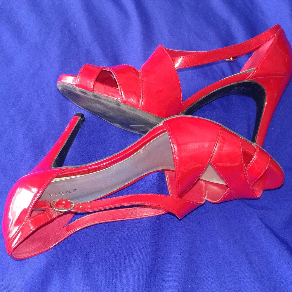 Sexy Red Open-Toe Heels